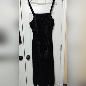 SHEIN CURVE Size 3XL Black Floral Velvet Ruched Dress